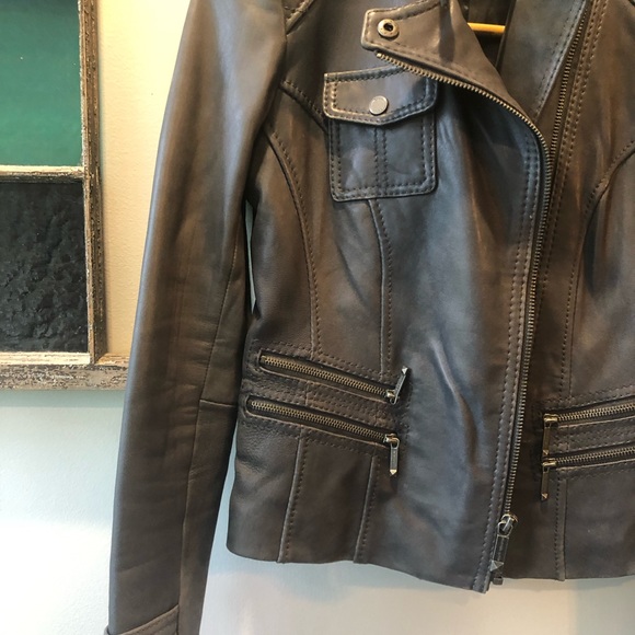 Gray Michael Kors leather jacket - Picture 3 of 7